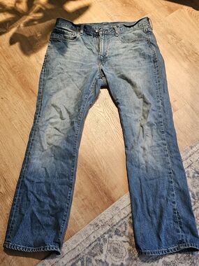 Mens Gap Blue Washed Jeans Size 34x30 Straight Pants